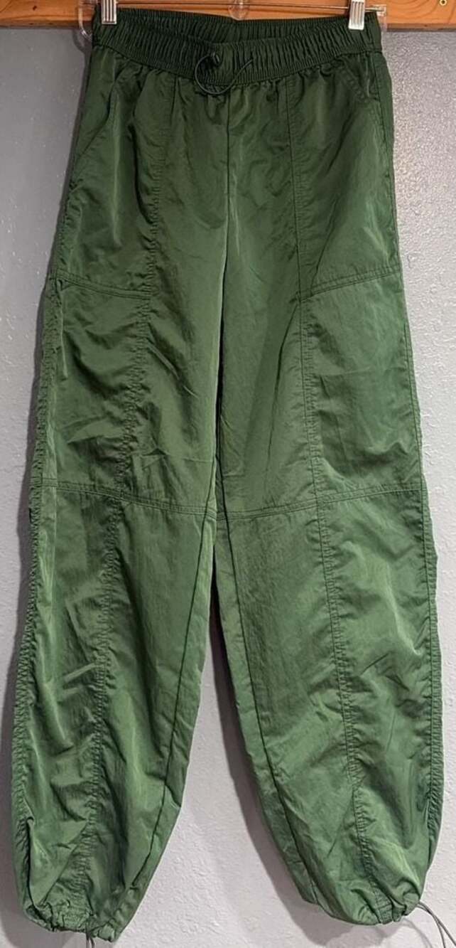 Wild Fable Green Parachute Jogger Pants with Drawstring Cuffs